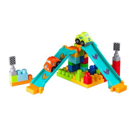 Imagem de Blocos de Montar Cubic Jr Blocos Pista com 2 Carros e 40 Peças Multikids - BR1394