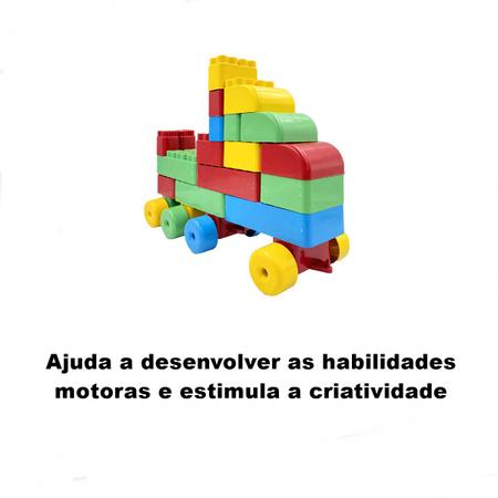 Brinquedo Blocos de Montar Bricks - 56 Itens - Extra Festas