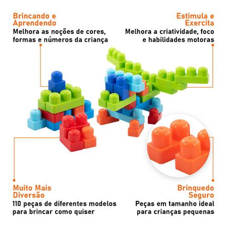 Blocos de Montar Infantil Pinos Brinquedos para Crianças 110 peças