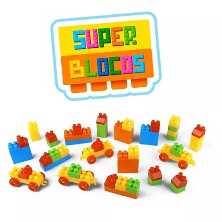 Blocos de Montar Infantil 84 peças Super Blocos Brinquedo Educativo Paki  Toys - Camilo's Variedades