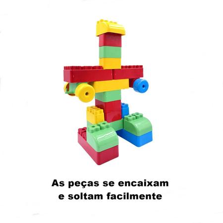 Imagem de Blocos De Montar Infantil Educativo 1 Ano 98 Peças Grandes