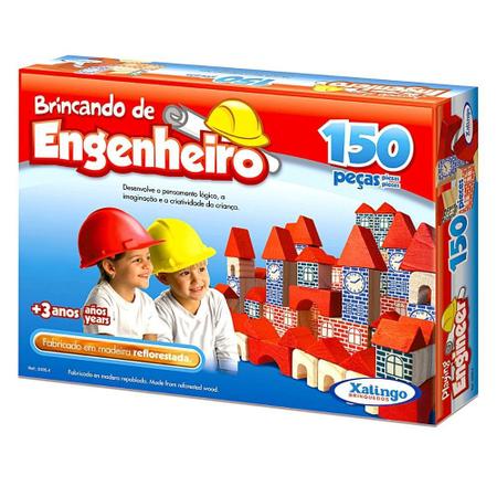 Blocos De Montar Madeira Castelinho Antigo Com 53 Pecas Encaixe de Pecas  Brinquedo Infantil Educativo Menino Menina 3 Anos