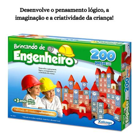 Blocos De Montar Madeira Castelinho Antigo Com 200 Peças de Encaixe  Brinquedo Infantil Menino Menina - Xalingo - Brinquedos de Montar e  Desmontar - Magazine Luiza