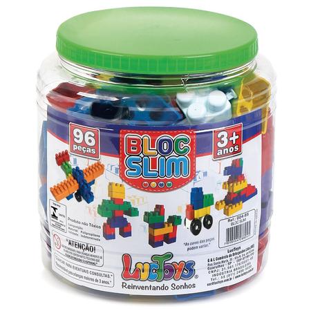 Imagem de Blocos de Montar Plástico 96 Peças Brinquedo Educativos Didático de Encaixar Super Colorido Infantil