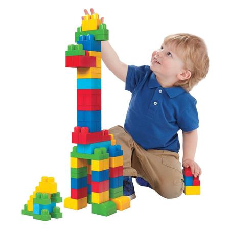 Blocos de Montar - Mega Bloks - Sacola com 80 Peças - Azul - Fisher-Price