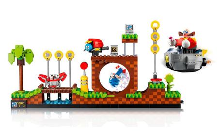 Sonic The Hedgehog-Green Hill Zone Figura Lego Blocos De