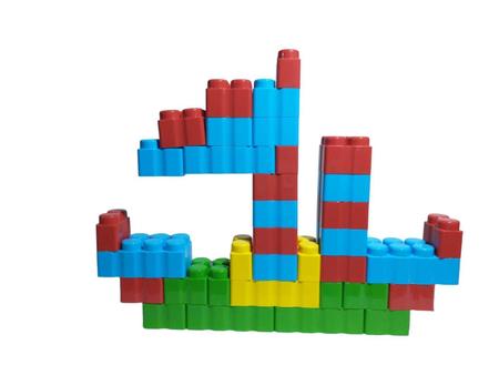 Imagem de Blocos Gigantes De Montar 4 Cores Tipo Lego - Kit 25 Peças