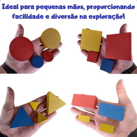 Imagem de Blocos Lógicos 48 Peças Educativo Pedagógico Madeira