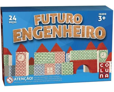 Blocos de Montar de Madeira - Futuro Engenheiro - 24 peças