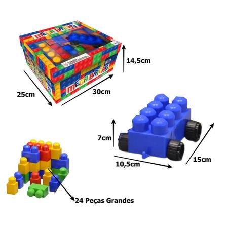 Mega Blocos de Encaixe, Blocos de Montar Infantil com Bolsa Plastica e -  Imagine Brinquedos