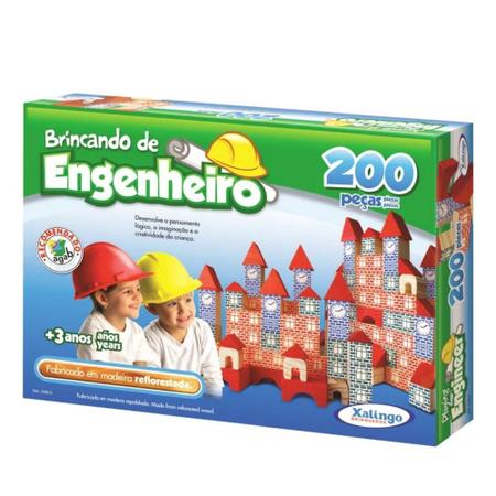 Imagem de Blocos para Montar Brincando de Engenheiro 200 peças Xalingo - 53065