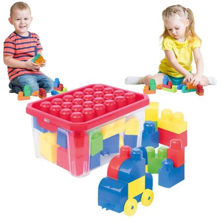 Jogo 130 Peças blocos de montar Grande Brinquedos para Bebês Didatico  Educativos