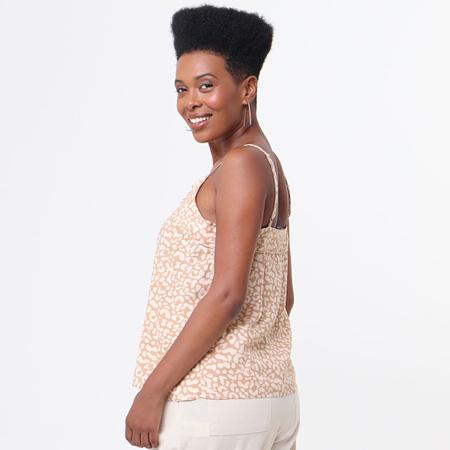 Blusa Al a Fina Estampada Bege Viva Blusas Femininas