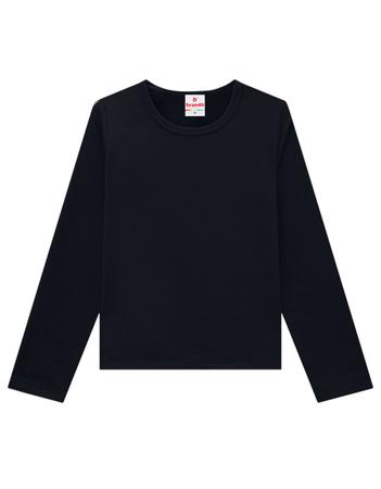 Imagem de Blusa Básica Infantil Menina De Cotton Preta Brandili