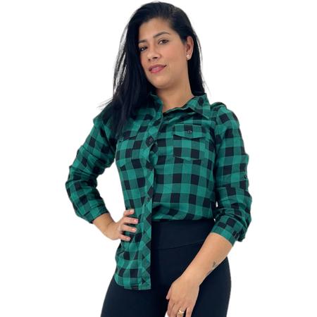 Camisa Xadrez Feminina Manga Longa para Festa Junina