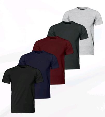 Imagem de Blusa camiseta algodão masculina manga curta gola redonda lisa básica