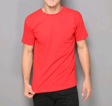 Imagem de Blusa camiseta algodão masculina manga curta gola redonda lisa básica