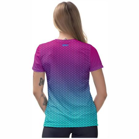 Imagem de Blusa Camiseta Fitness Feminina Caminhada Academia Treino Protecao UV Ante Suor