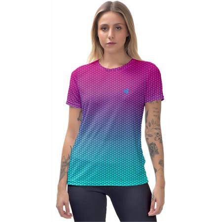 Imagem de Blusa Camiseta Fitness Feminina Caminhada Academia Treino Protecao UV Ante Suor