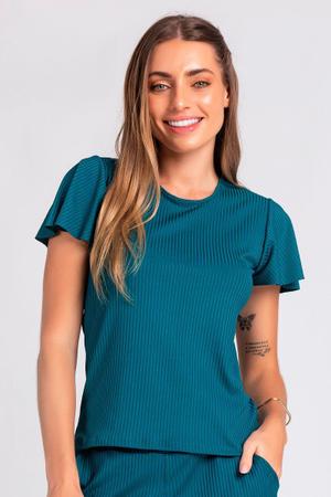 Blusas azul online petroleo