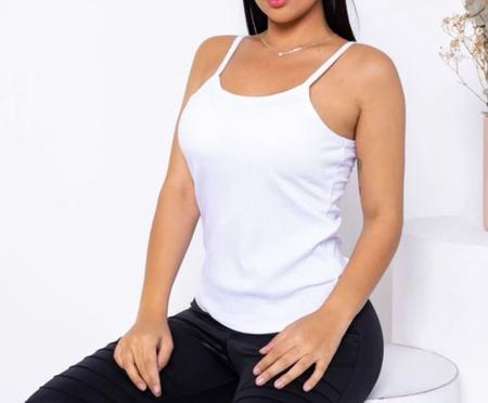 Imagem de blusa canelada feminina regata básica confortável