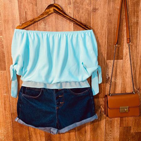 blusa ciganinha azul bebe