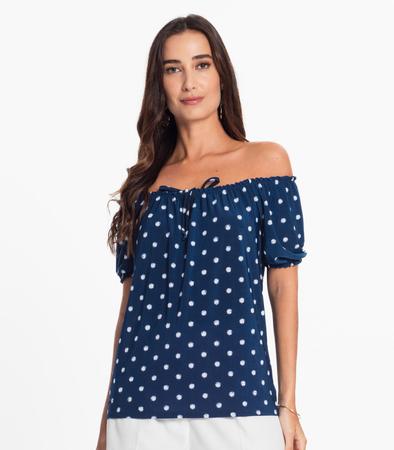 Imagem de Blusa Ciganinha de Bolinha Rovitex Azul