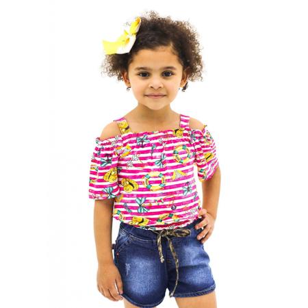 Blusa ciganinha infantil store jeans