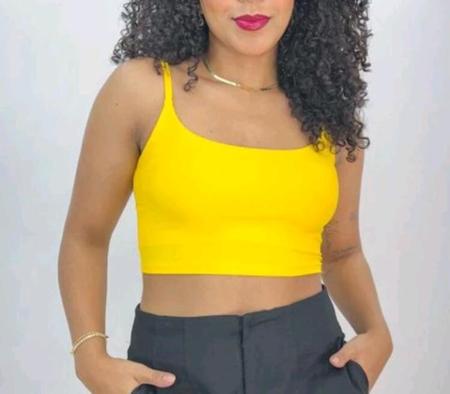 Imagem de Blusa Cropped alça fina estilo gringa feminino