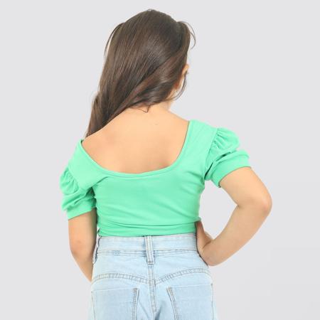 Imagem de Blusa Cropped Manga Bufante Infantil Menina - Evolução