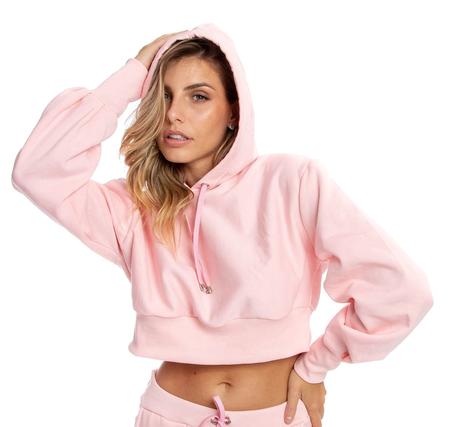 crop moletom com capuz pink