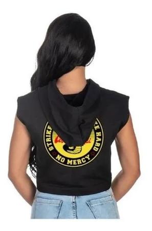 girls black cropped moletom com capuz