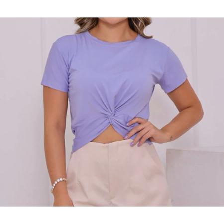 Imagem de Blusa Cropped viscolycra manga curta nozinho moda feminina