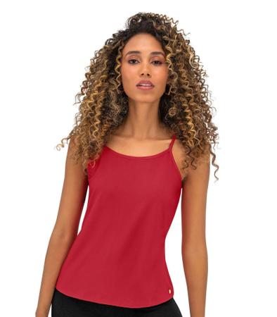 Imagem de Blusa de Alça Feminina Viscotorcion Básica Rovitex Vermelho - Rovitex Básicos