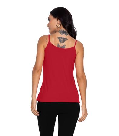 Imagem de Blusa de Alça Feminina Viscotorcion Básica Rovitex Vermelho - Rovitex Básicos