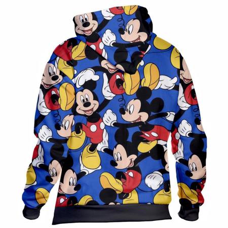 Imagem de Blusa de Frio Feminina Com Capuz Moletom Estampado Flanelado Confortável Desenho animado