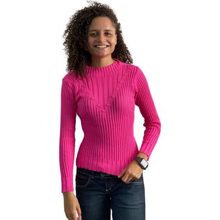 Blusa De Frio Feminina Manga Longa Tricot Listrada 460 Deeyaa