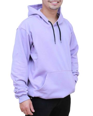 Blusa de Frio Moletom Canguru Liso Sem Estampa Masculino e