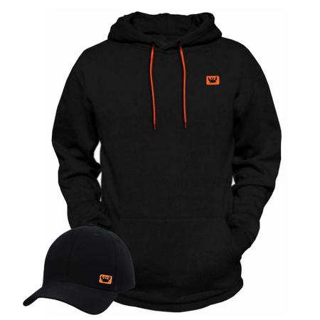 Blusa De Moletom Bolso Canguru Com Capuz E Boné - Opice Imagem de Blusa De Moletom Bolso Canguru Com Capuz E Boné