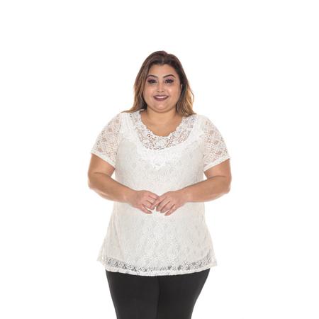 Imagem de Blusa de renda Poliamida roupa feminina PLUS SIZE cod 198