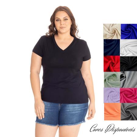 Imagem de Blusa Decote V Tamanhos Grandes Básica Plus Size Premium