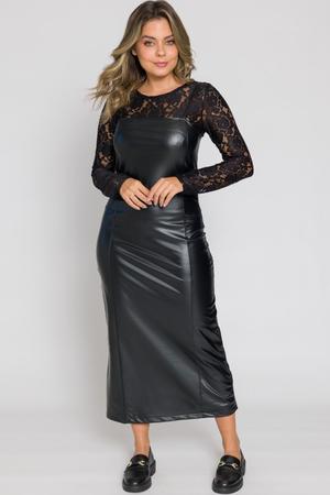 Imagem de Blusa em Renda Preta Cess - M - Preto