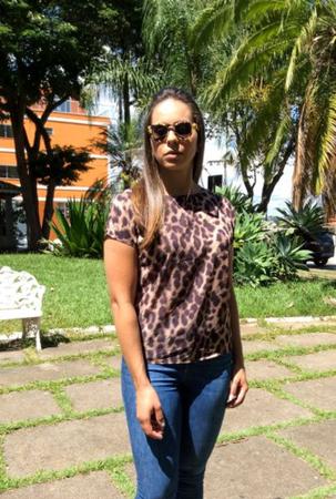 Blusa animal 2024 print rosa