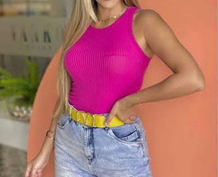 Blusa feminina canelada nadadora moda influencer - Filo Modas Imagem de Blusa feminina canelada nadadora moda influencer