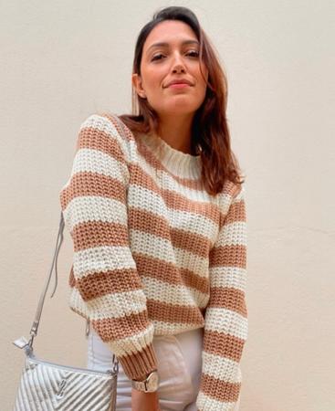 Blusa Feminina de Frio Tricot Inspiração Zara listrada - Karolla