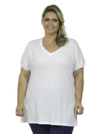 Blusa Feminina Decote V Malha Fria Plus Size Fenomenal sem