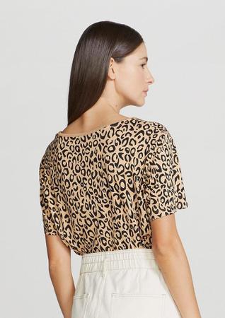 Blusa Feminina Hering Ampla Animal Print Bege Verde Blusas