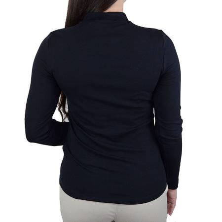 Imagem de Blusa Feminina Lado Avesso ML Gola Alta Preta - L1245