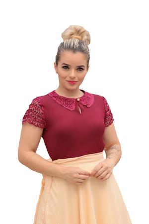 Blusa feminina manga curta moda evang lica barata sku b18 R.S