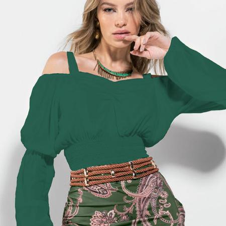 Imagem de Blusa Feminina Manga Longa Fashion Verde